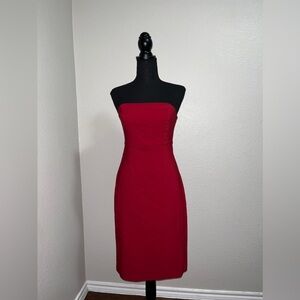 Express Strapless Red Dress
